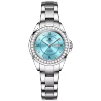 OLEVS 9993 Fashion Quartz Watch - SkyBlue & Silver